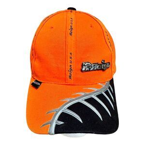 REIGN USA Head Wear Men's Cap Hat‎ Orange Black Silver Logo One Size Outdoors